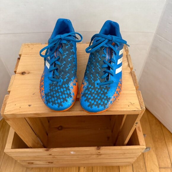 Adidas Mens Size 4.5 Blue Orange Predator LZ TRX FG Soccer Cleats Athletic Shoes - Picture 4 of 9